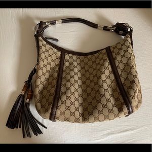 Gucci canvas hobo bag